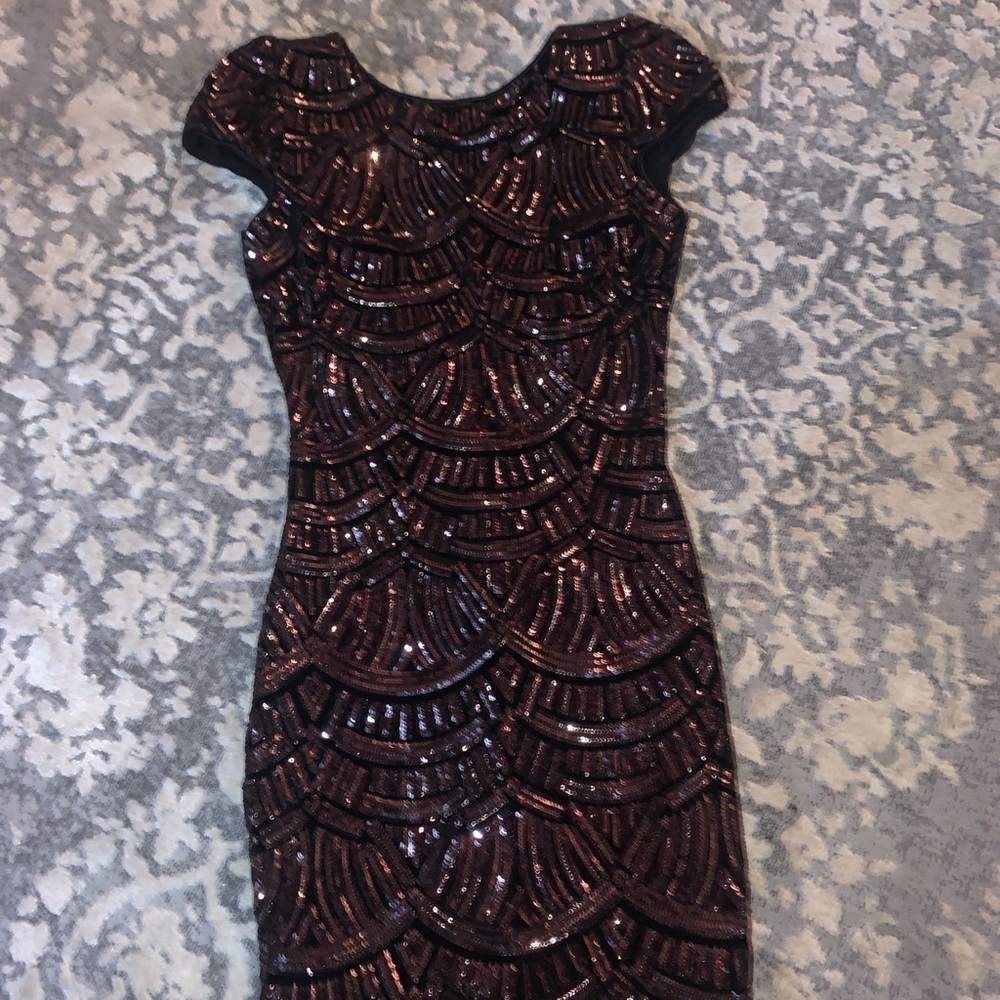 Black and gold cocktail dress